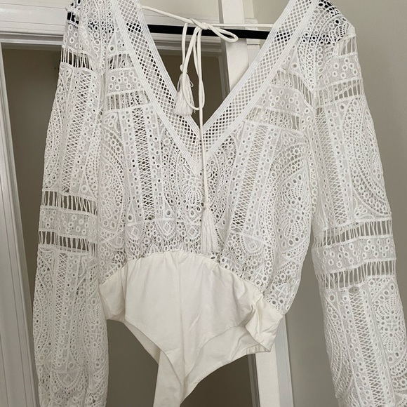 Tops - White long sleeve leotard- never worn